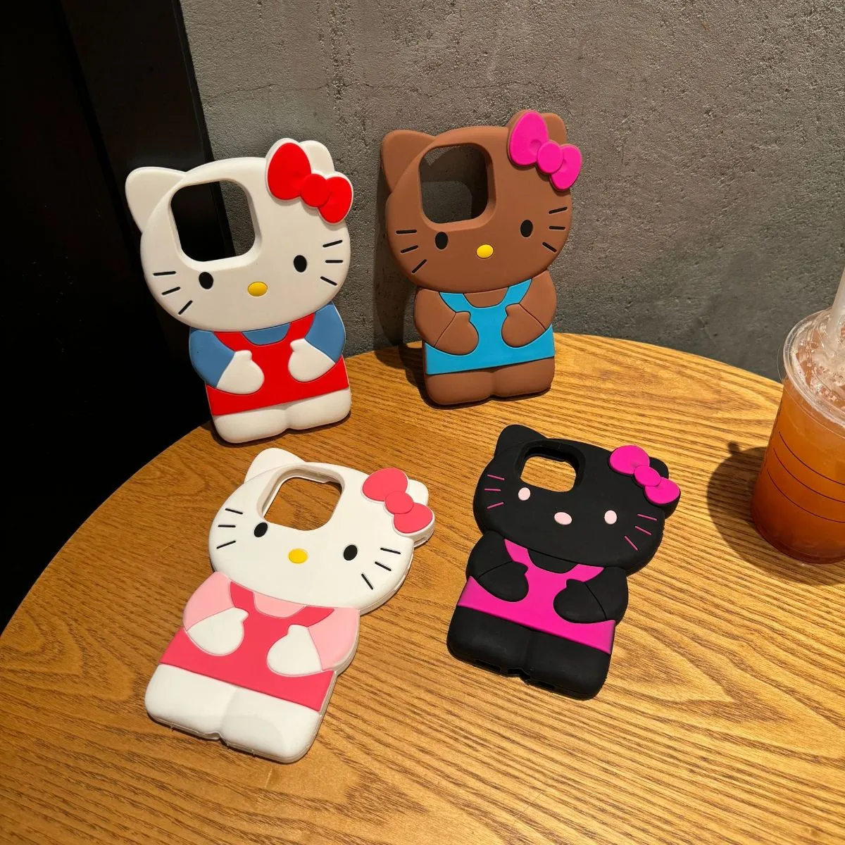Cute Overalls Hello Kitty Case for iPhone 17, Compatible with iPhone 16/14/14 Pro Max/11, Shockproof Soft TPU Bumper Cover